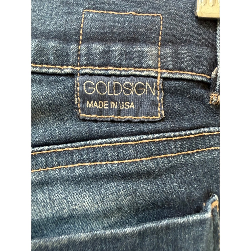 Goldsign Sissi Flare Jeans Medium Wash Double Button Wide Leg Denim Made in USA - Picture 7 of 13